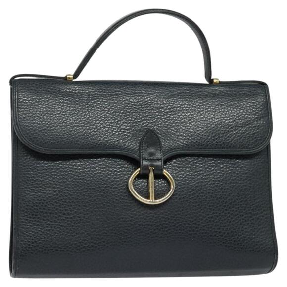 DIOR Hand Bag Leather Black Gold - Picture 1 of 12